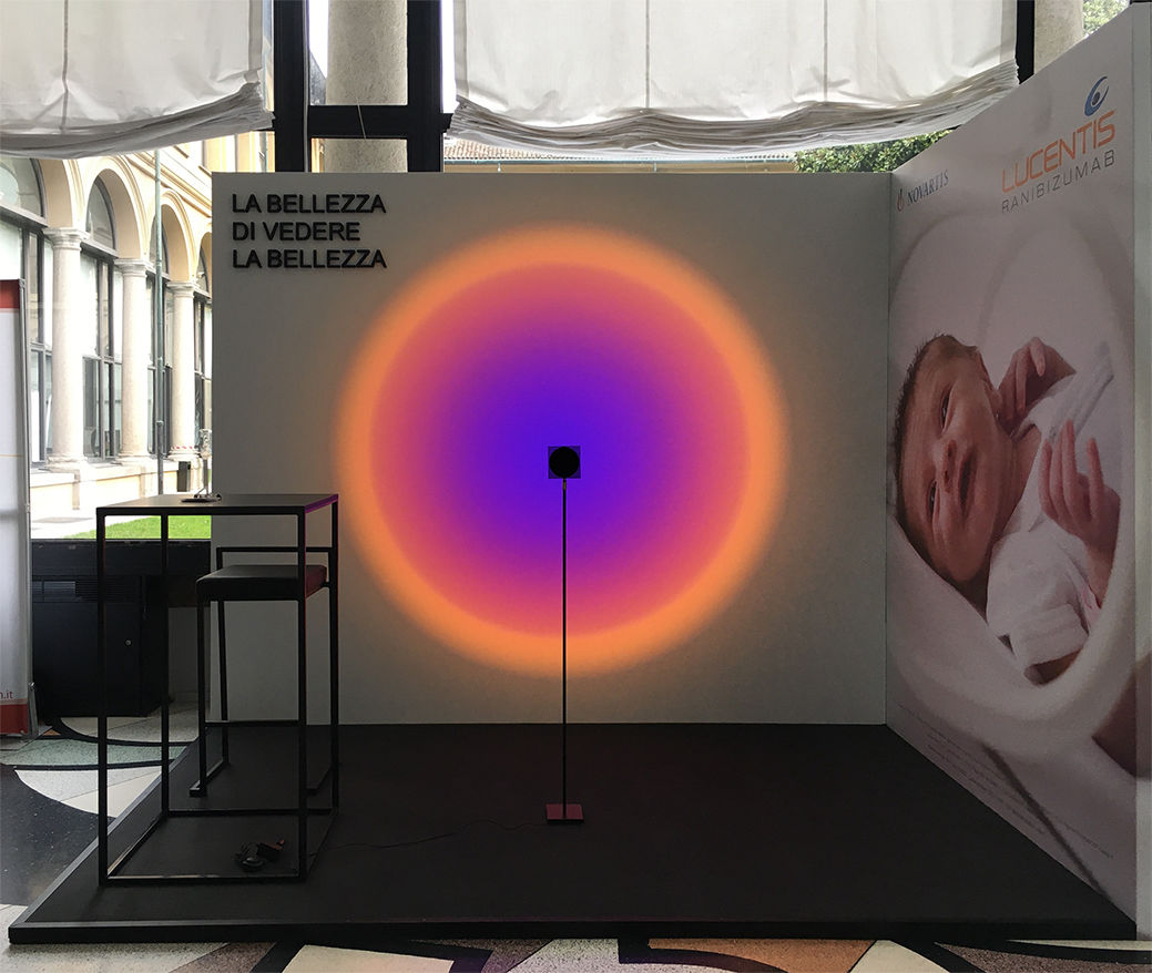 Davide Radaelli Design Studio, Novartis, Light design, light installation, installation, halo, booth