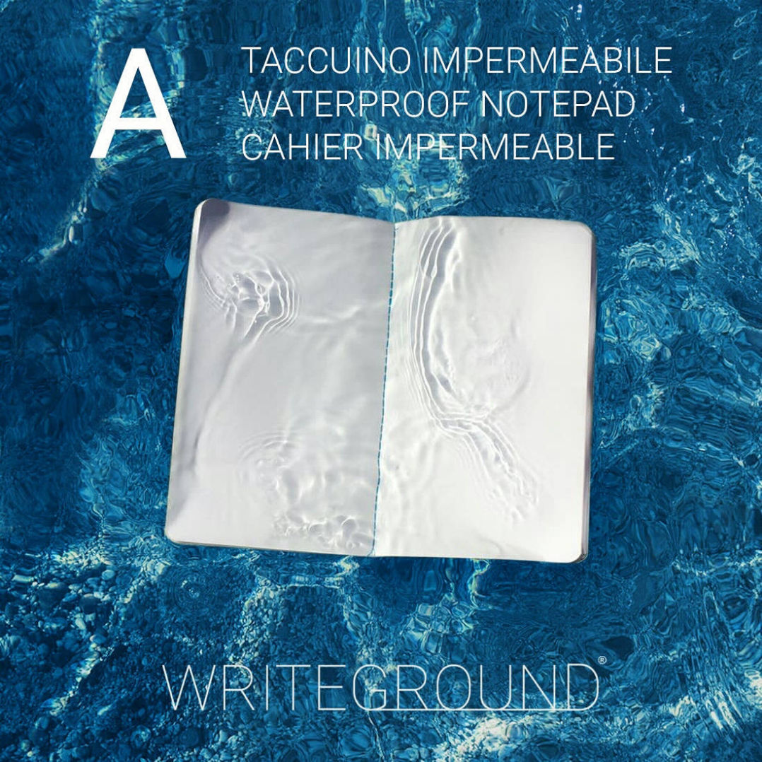 A, quaderno impermeabile, all-weather, waterproof, water resistant, paperbook, notepad, notebook, stationery, cartoleria, innovation, innovative design, italian design, イタリア人デザイナー